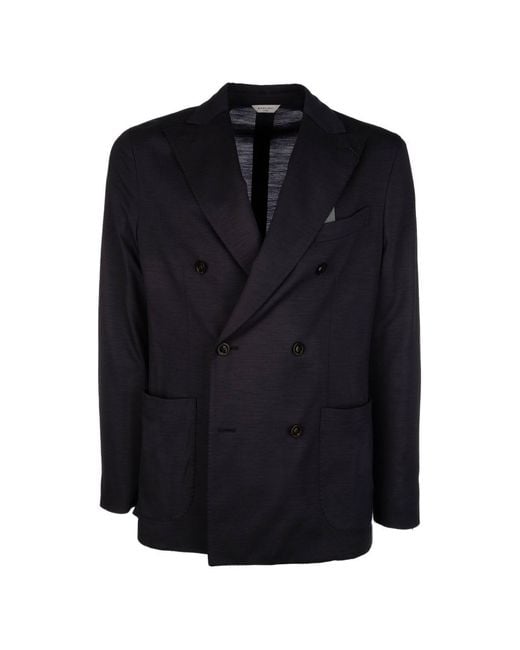Boglioli Blue Wool Double-Breasted Jacket for men