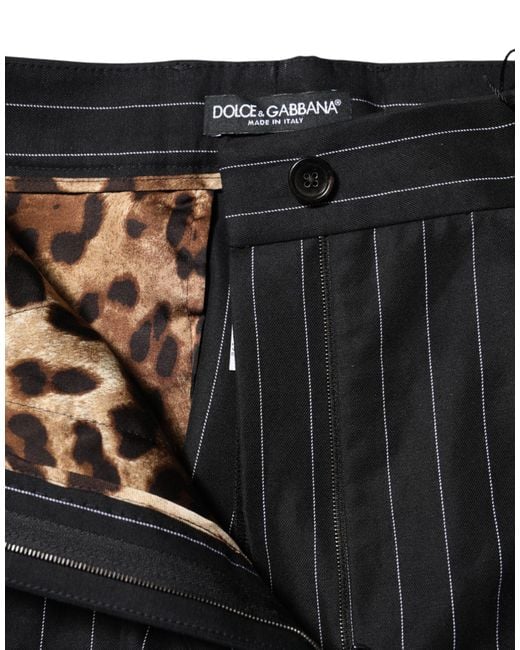 Dolce & Gabbana Black Pinstripe Slimfit Trousers