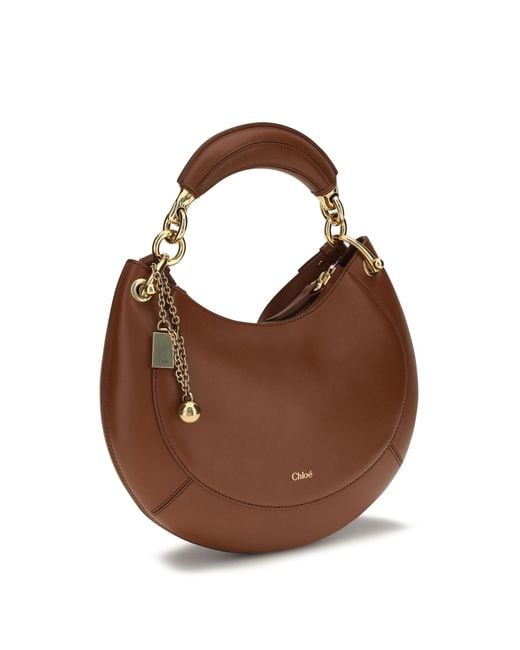 Chloé Brown Marcie Shoulder Bag Calf Leather Bos Taurus