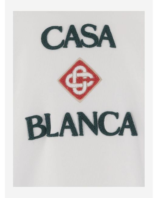 Casablanca White Sweatshirt With Logo Cotton Organic Sweatshirts for men