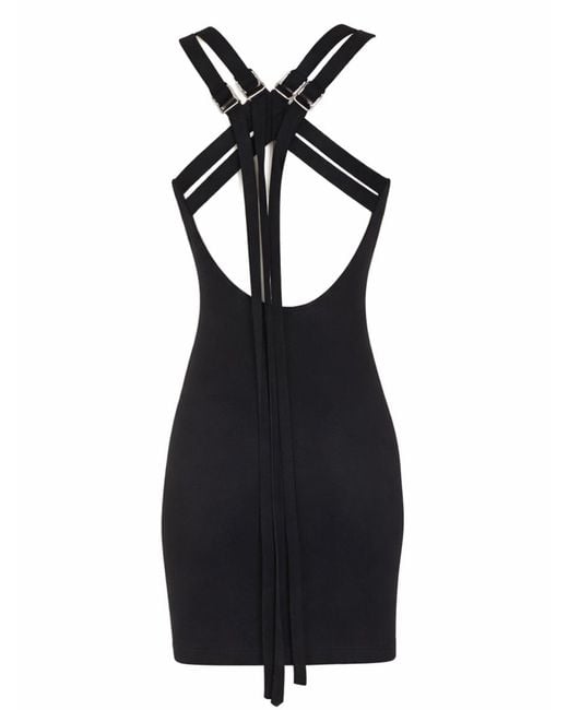 The Attico Black Viscose Blend Mini Dress
