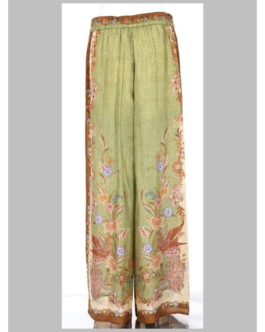 Zimmermann Green Trousers Indra Silk
