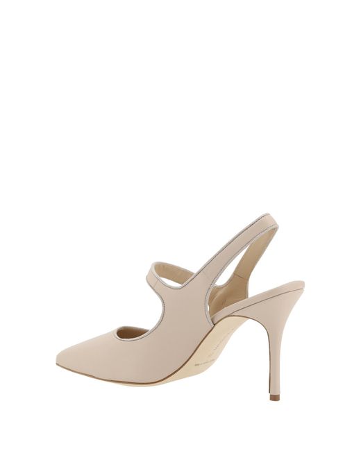 Manolo Blahnik White Camparisli Pumps