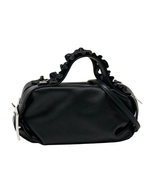 Simone Rocha Black Mini Biker Frill Belt Bag