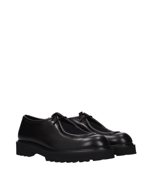 Max Mara Black Derby Track Leather