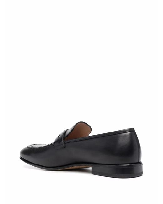 Ferragamo Black Ferragamo Madison Leather Penny Loafers for men
