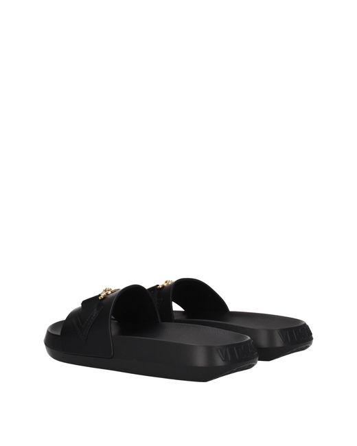 Versace Black Logo Slide Sandals