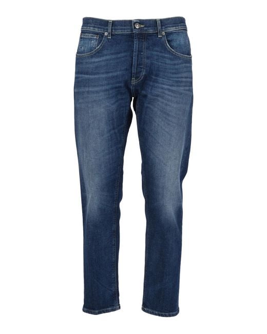 Dondup Blue Dian Pants Cotton Elastane Jean for men