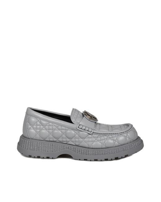 Dior Gray Buffalo Moccasins for men