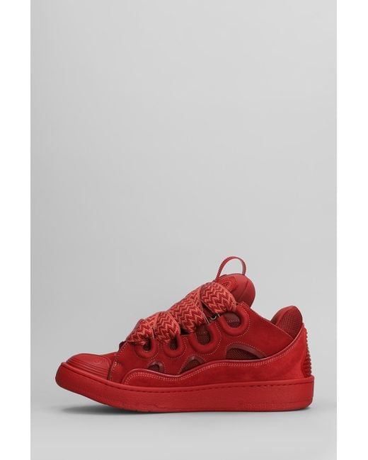 Lanvin Red Curb Sneakers for men