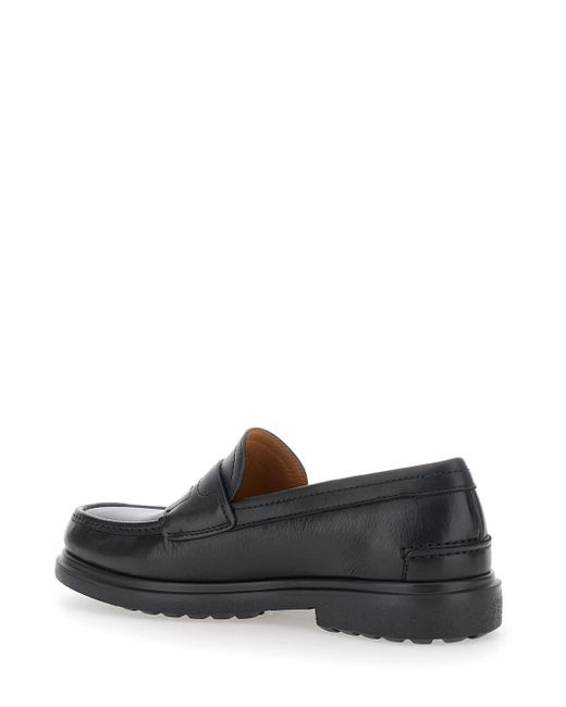 Ferragamo Gray 'Brema' Loafers With Tonal Stitching And Almond Toe for men