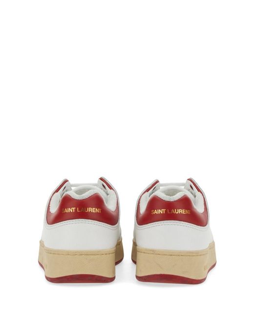 Saint Laurent White Sneakers Domesticated Calf Leather Trainers for men