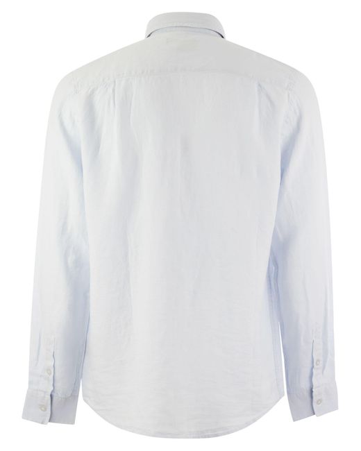 Vilebrequin White Long-Sleeved Linen Shirt for men