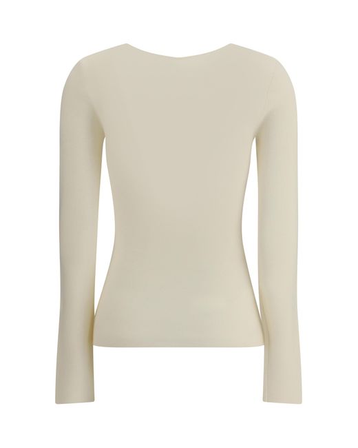 Totême White Compact Sweater Wool