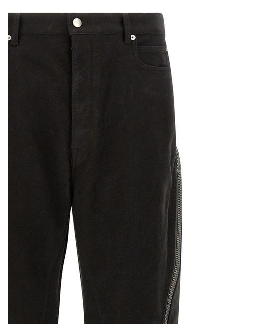 Rick Owens Black Cotton Flared Pants for men
