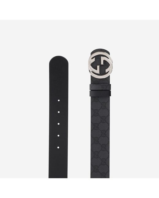 Gucci Black Reversible Belt With Gg Cross Buckle for men