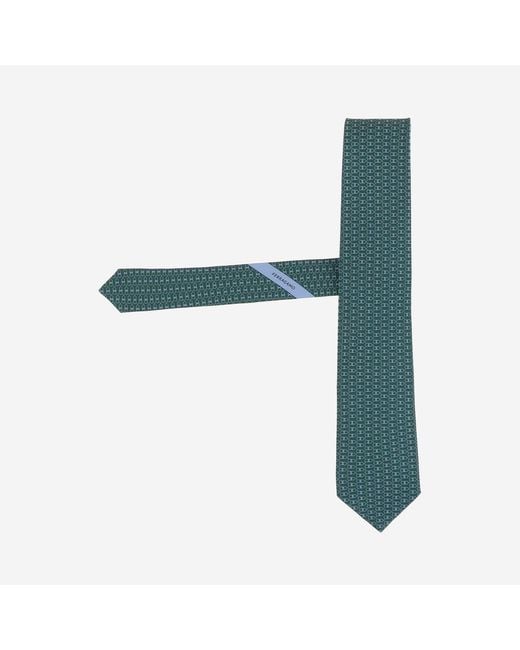 Ferragamo Green Tie Silk Ties & Bow for men