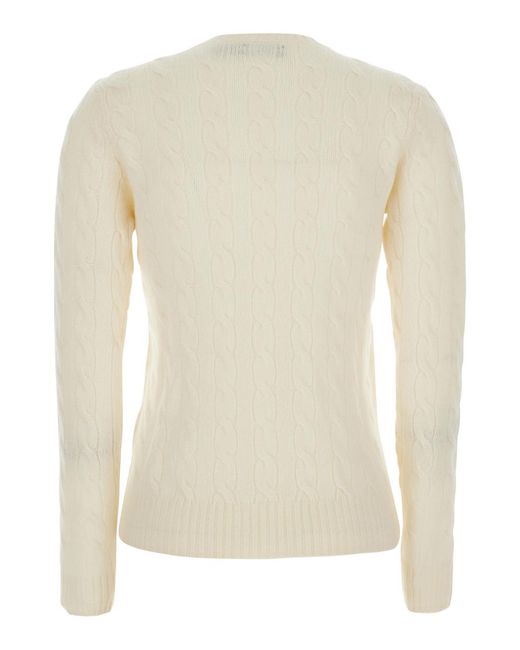 Polo Ralph Lauren Natural Cable Knit Sweater Julianna Wool Tops