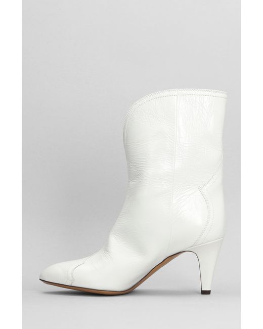 Isabel Marant White Dytho High Heels Ankle Boots