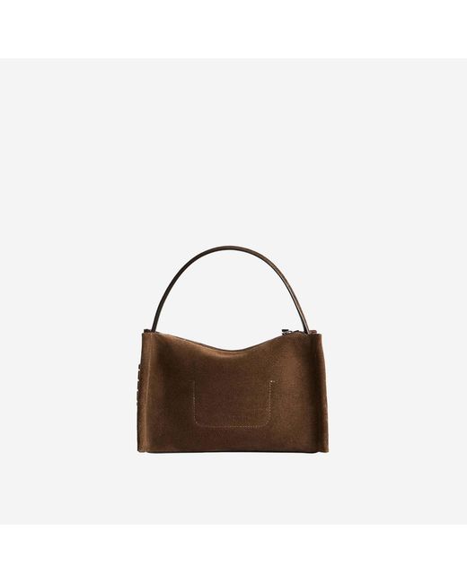 J.W. Anderson Brown Small Suede Loafer Bag Shoulder