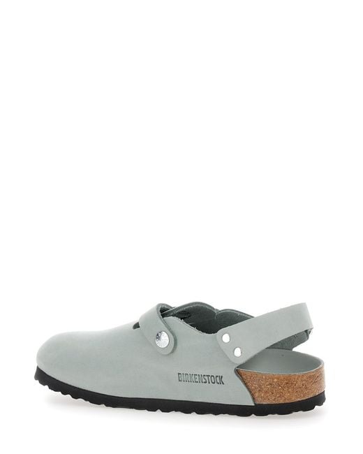 Birkenstock White Leather Mules With Buckles