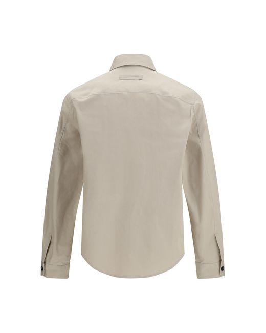 Zegna Gray Linen Wool And Silk Shirt Jacket for men