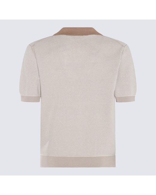 Piacenza Cashmere Natural Cotton-Silk Blend Polo Shirt for men
