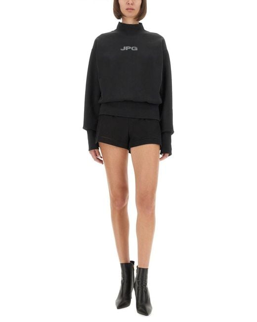 Jean Paul Gaultier Black Cropped Sweatshirt