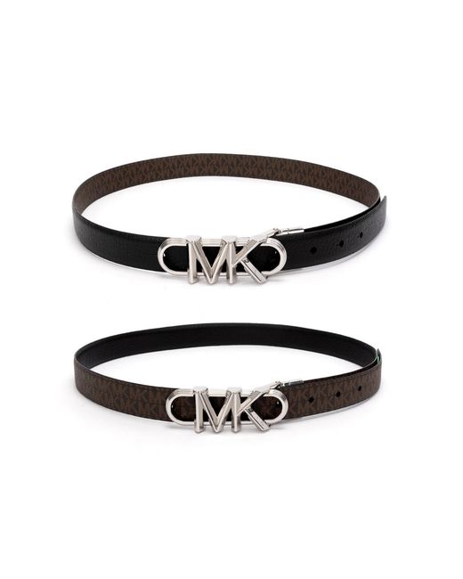 Michael Kors White Reversible Monogram Belt Accessories