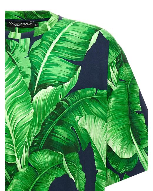 Dolce & Gabbana Green All-over Print T-shirt for men