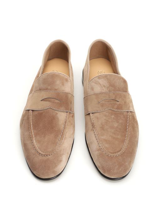 Brunello Cucinelli Brown Suede Loafers Lace-Up Shoes for men