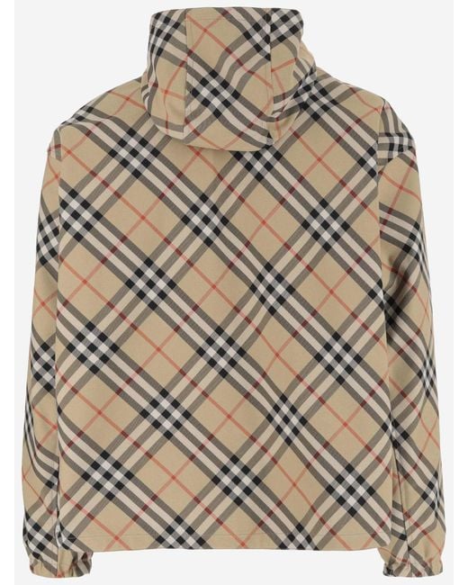 Burberry Brown Reversible Nylon Jacket With Check Pattern for men