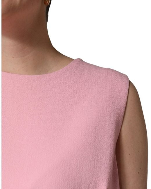 Dolce & Gabbana Red Wool Sleeveless Shift Mini Dress Elastane Nylon Virgin