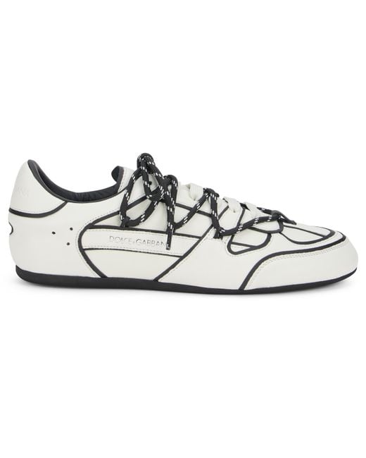 Dolce & Gabbana White Sneakers Capri And Leather Calfskin Trainers for men