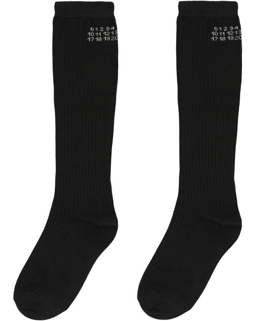MM6 by Maison Martin Margiela Black Viscose-Blend Socks