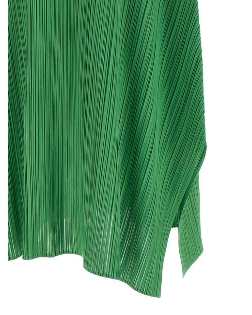 Pleats Please Issey Miyake Green Polyester Midi Dress