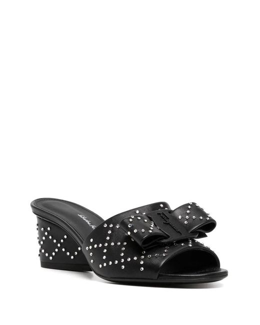 Ferragamo Black Valery 55 Sandals