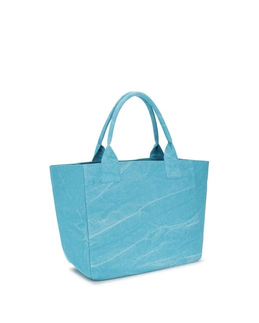 Ganni Blue Medium Banana Print Tote Bag Recycled Cotton Shoulder