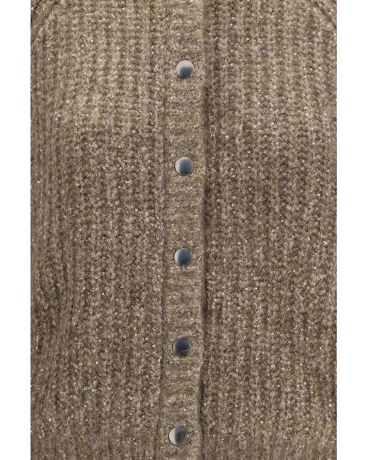 Brunello Cucinelli Brown Sequin Cardigan