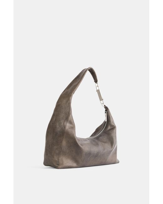 Rick Owens Brown Sac Porté Épaule Cropped Gemini Bag Washed for men