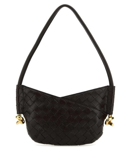 Bottega Veneta Black Dark Nappa Leather Mini Solstice Shoulder Bag