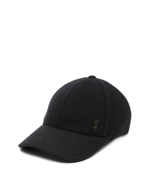 Saint Laurent Black Baseball Cap