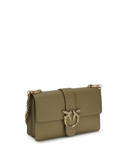 Pinko Green One Simply Love Bag Shoulder Calf Leather Bos Taurus