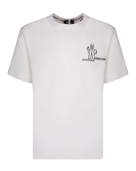 3 MONCLER GRENOBLE White Logo Print T-shirt