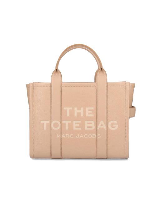 Marc Jacobs Natural The Tote Logo Debossed Toe Bag