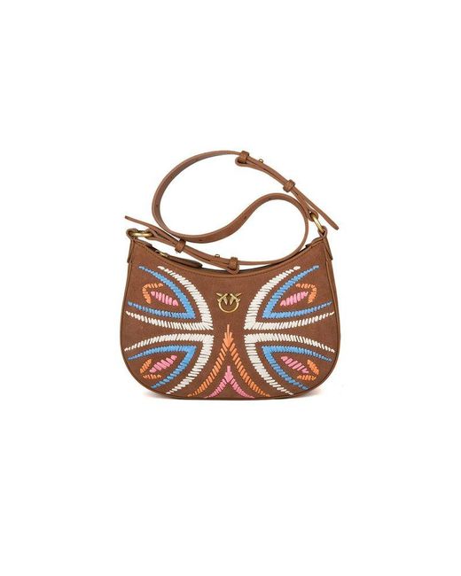 Pinko White Shoulder Bag Sheep Leather Shoulder-Bags