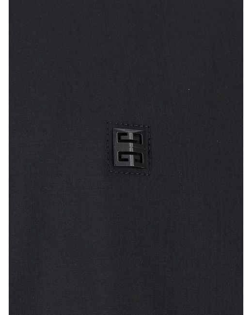Givenchy Blue Zip-Up Hoodie With Logo Detail Virgin Wool Coat for men