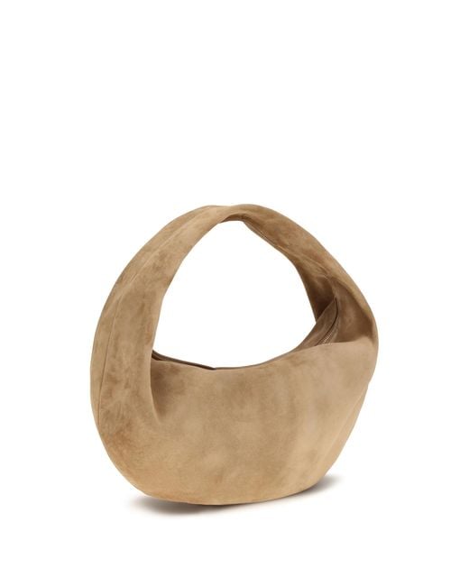 Khaite Metallic Olivia Medium Hobo Bag Calf Suede Shoulder