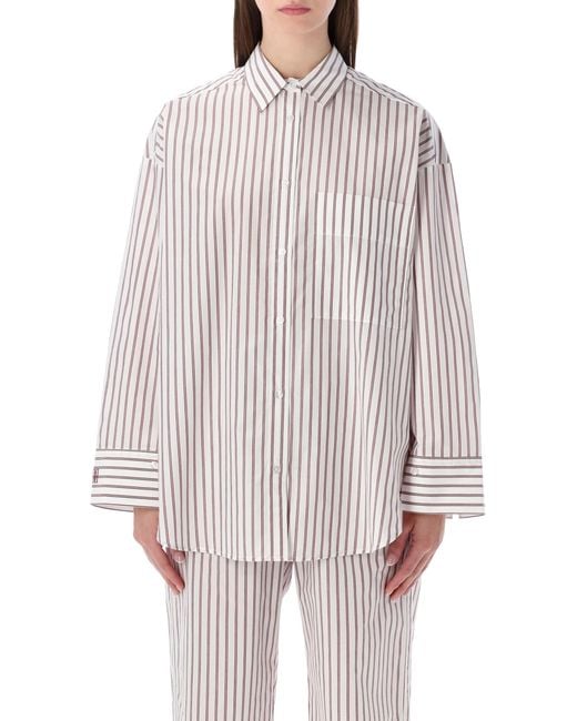 By Malene Birger White Oversized Striped Derris Shirt Cotton Organic