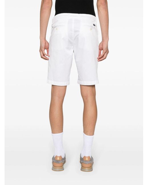 Fay White Stretch Cotton Shorts for men